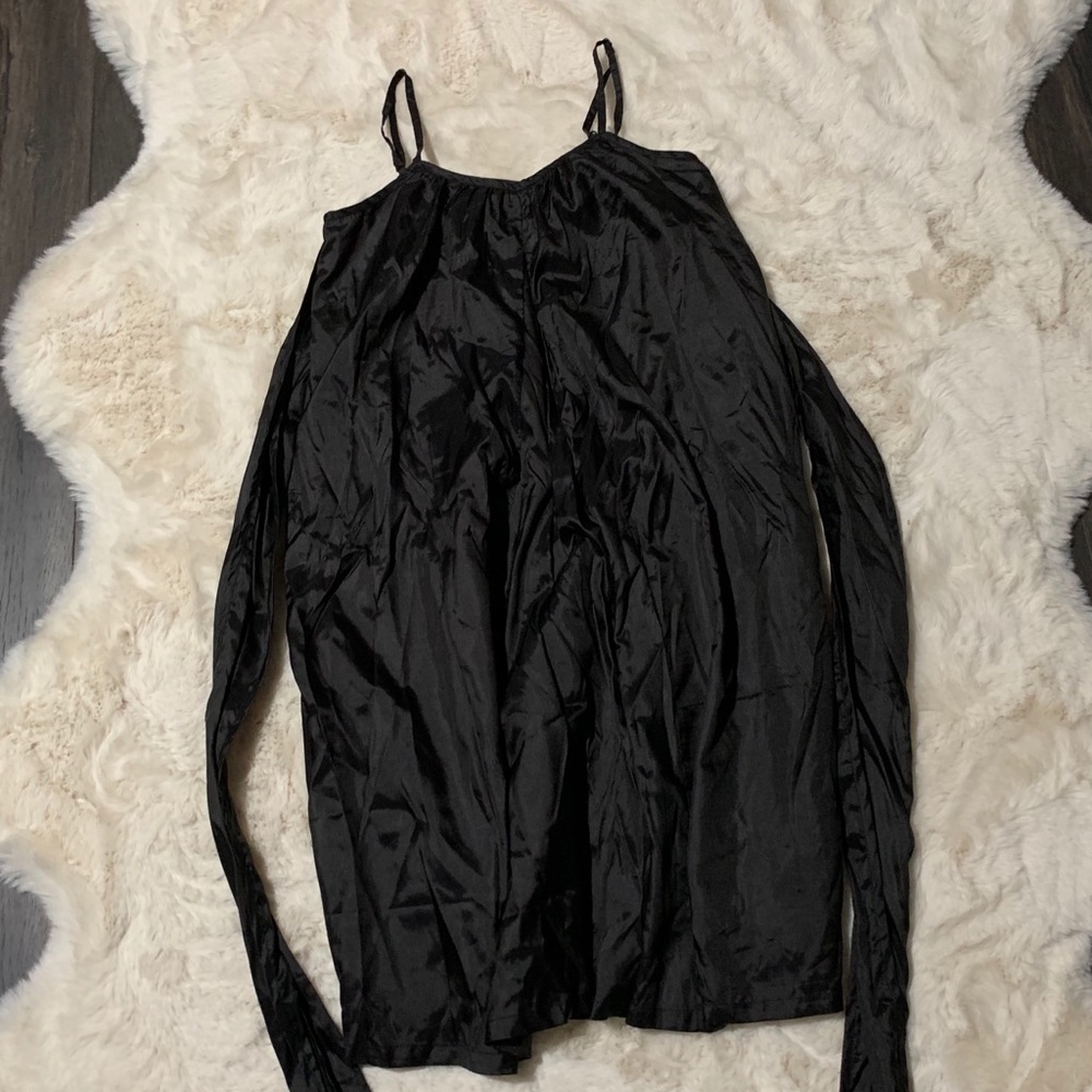 Zoe D. Black nylon feel dress